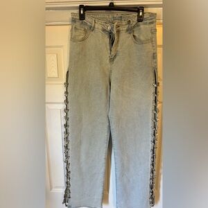 Silver Side-Clip Light Wash Jeans